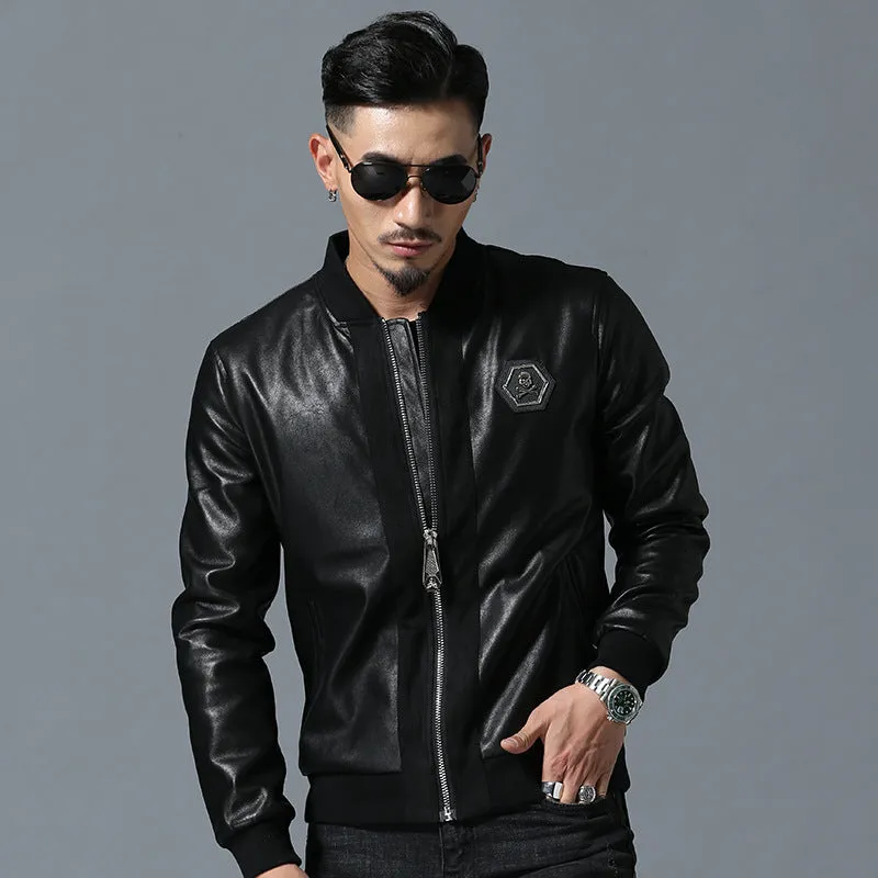 Skull Rhinestones Jackets Men High Street Style