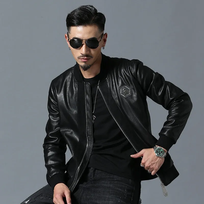 Skull Rhinestones Jackets Men High Street Style