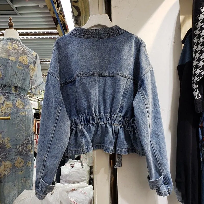 Streetwear Short Denim Jacket Fashion Trend All-match Women Overcoat