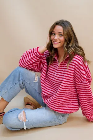 Striped Half Zip Pullover