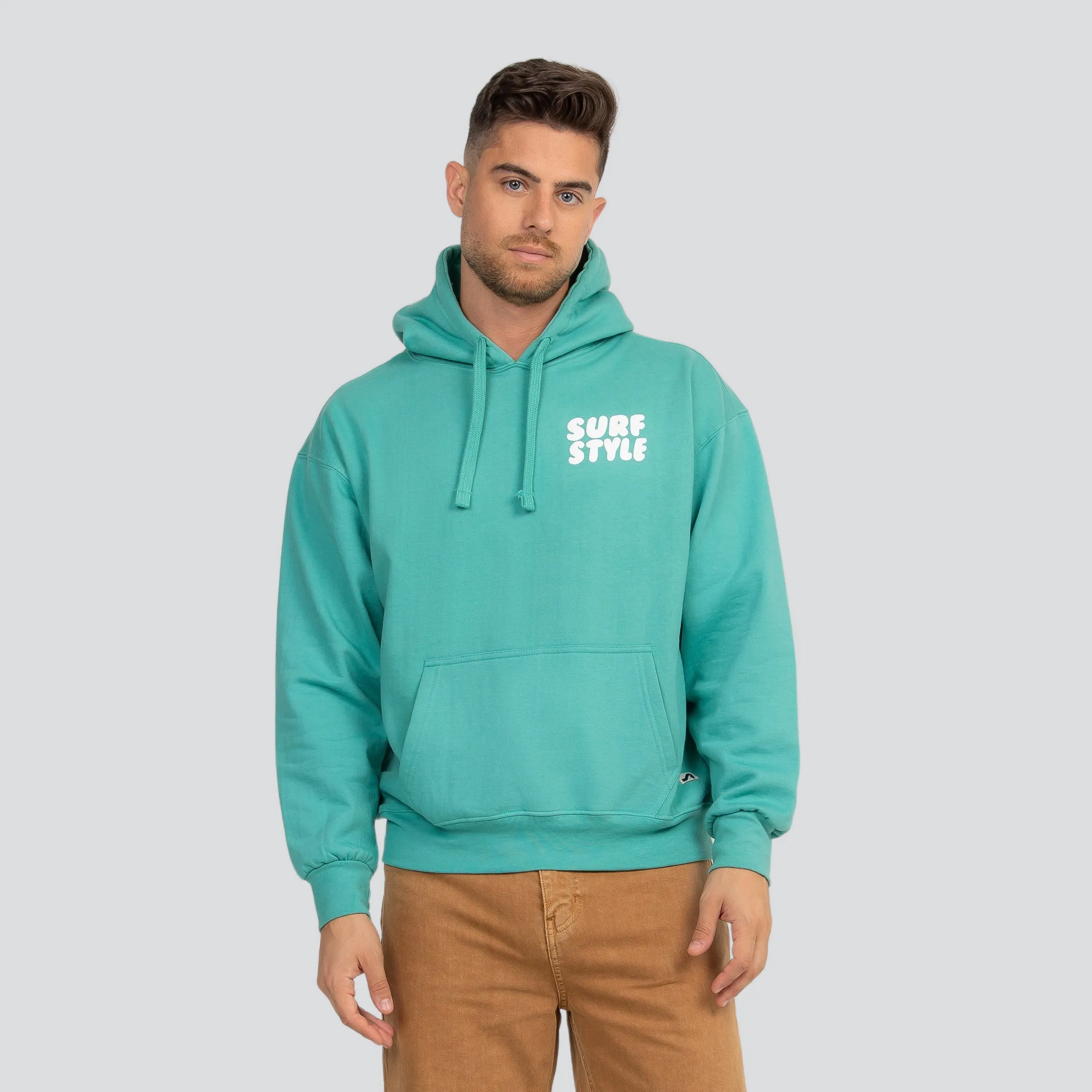 Surf Style Puff Fleece Pullover Hoodie