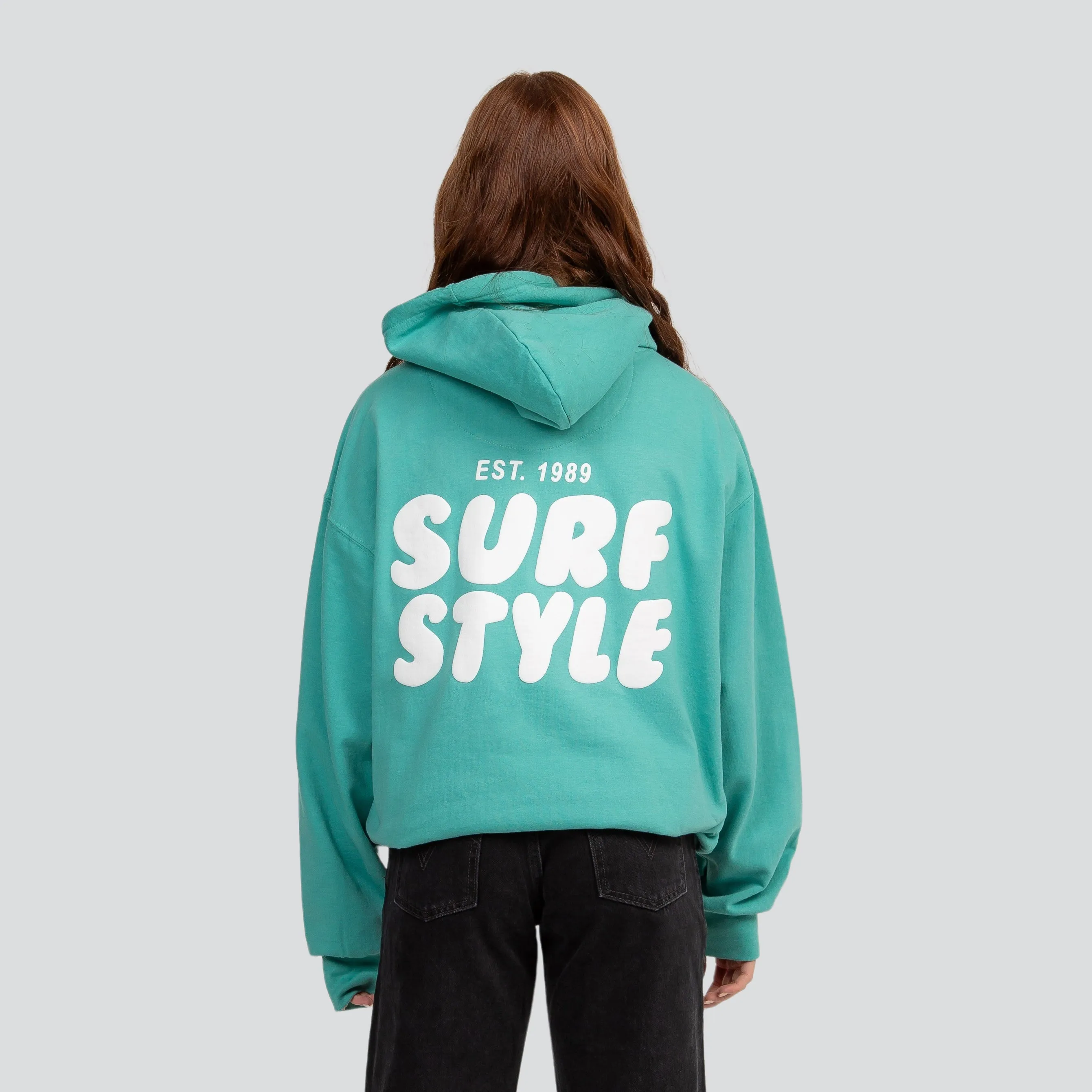 Surf Style Puff Fleece Pullover Hoodie