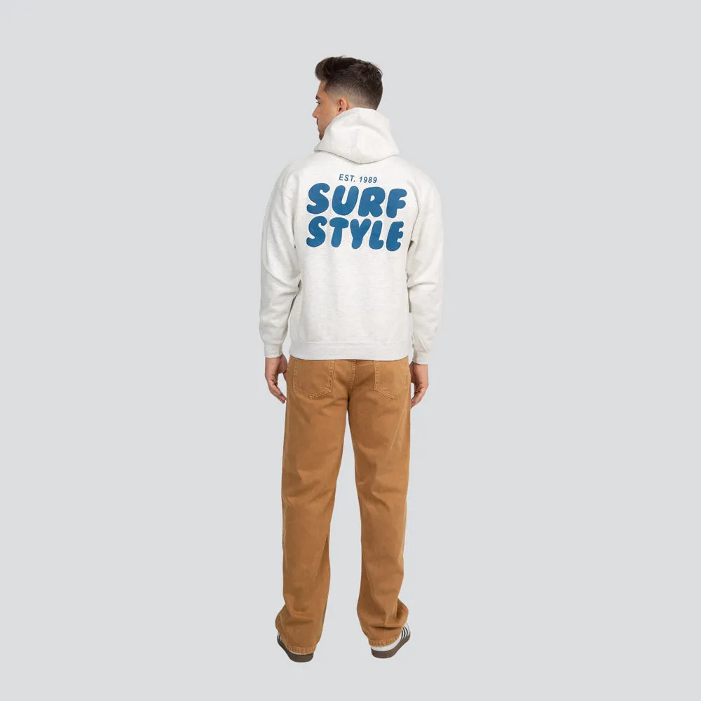 Surf Style Puff Fleece Pullover Hoodie