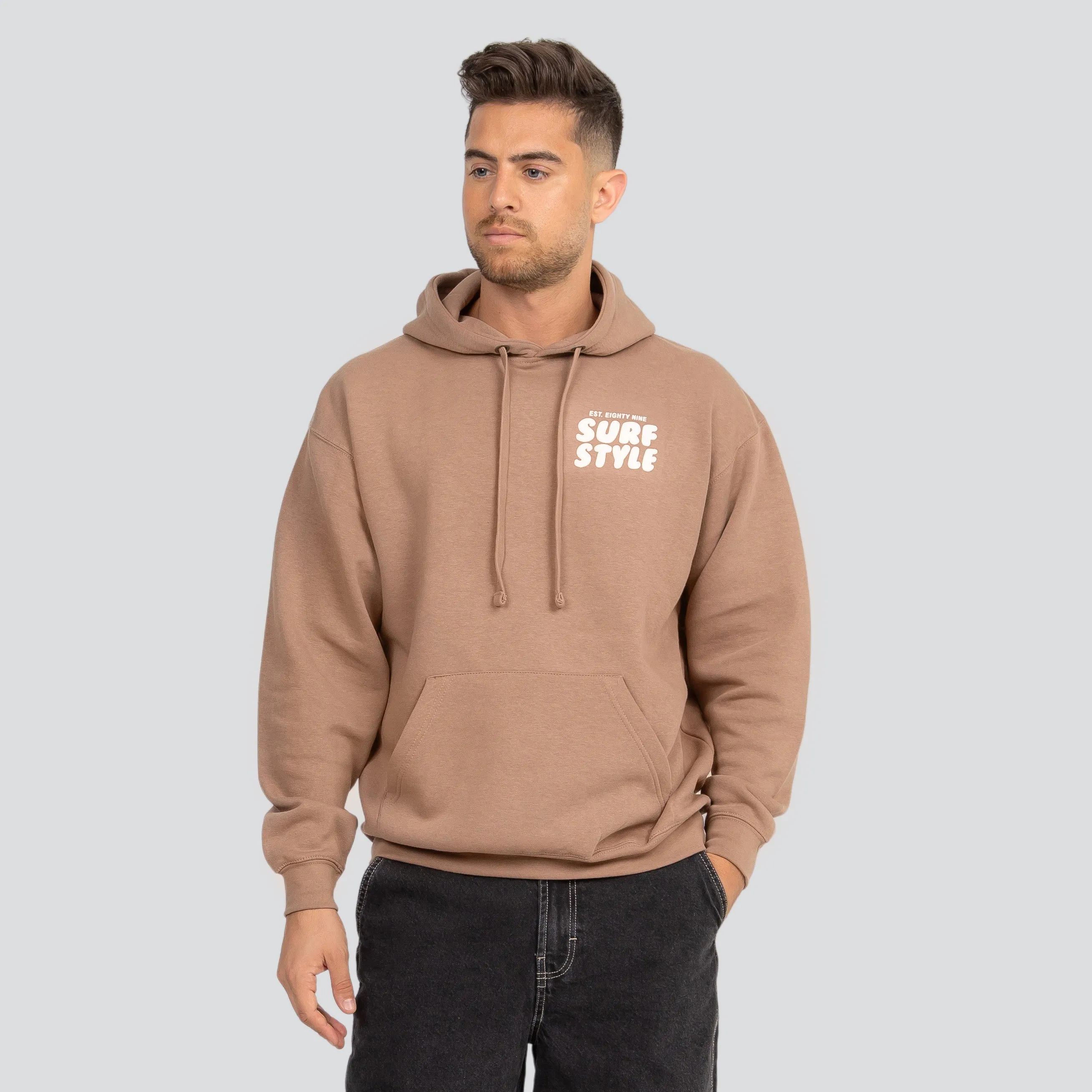 Surf Style Puff Fleece Pullover Hoodie