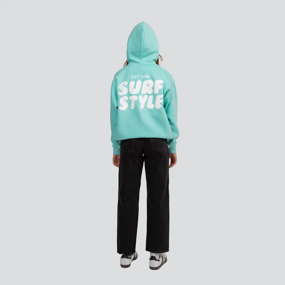 Surf Style Puff Fleece Pullover Hoodie