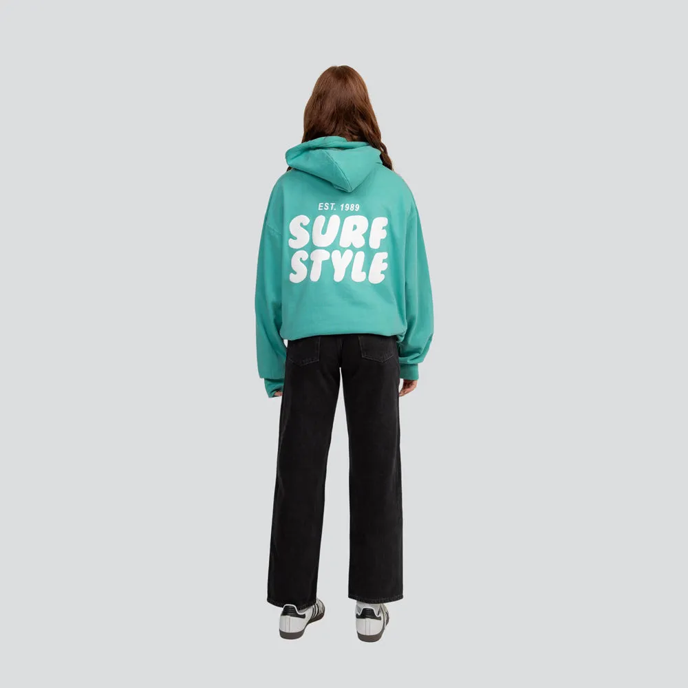 Surf Style Puff Fleece Pullover Hoodie