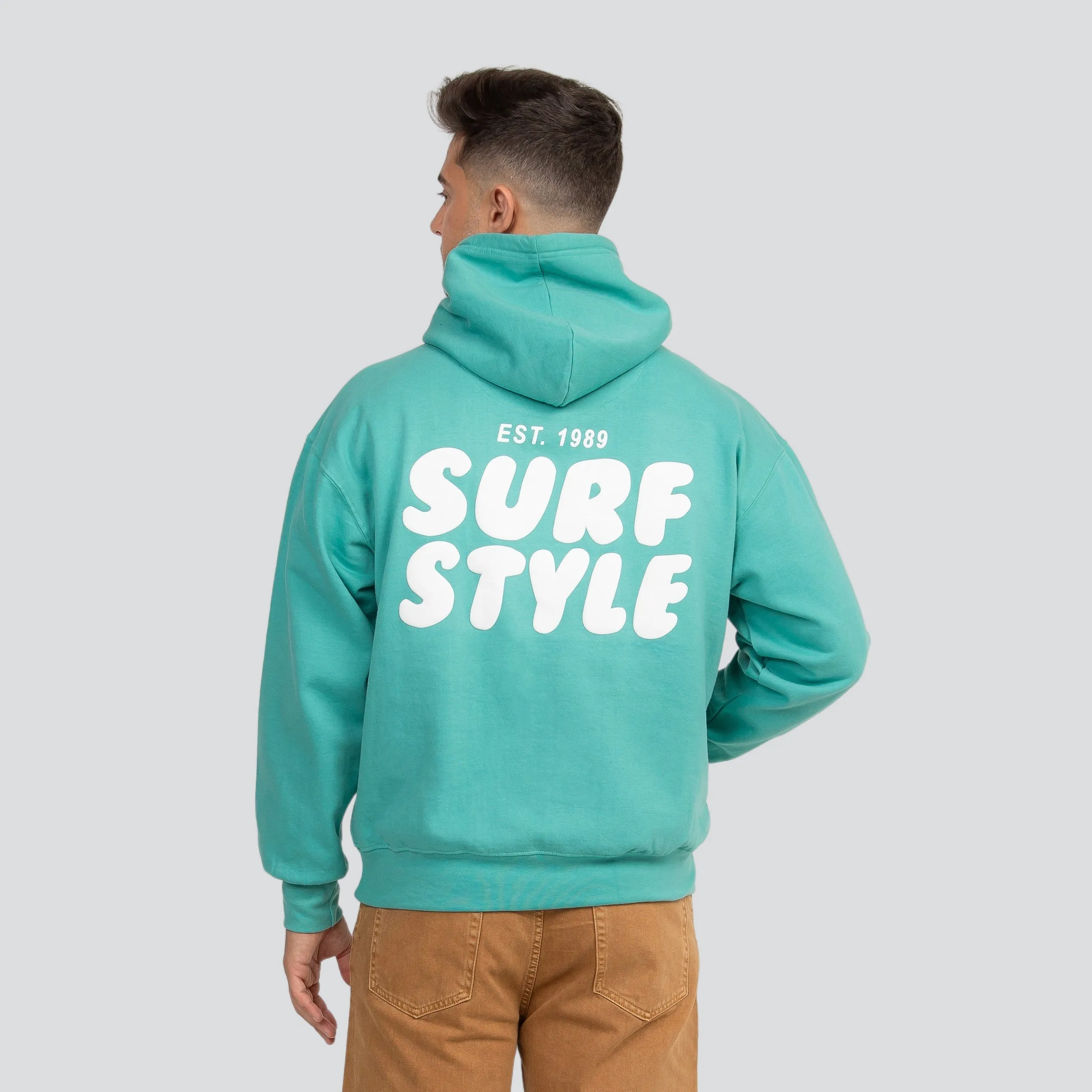 Surf Style Puff Fleece Pullover Hoodie