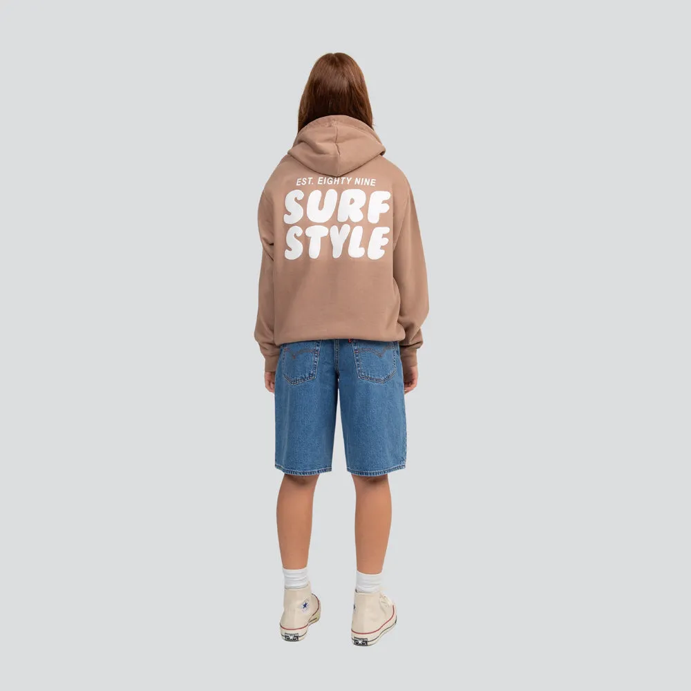 Surf Style Puff Fleece Pullover Hoodie