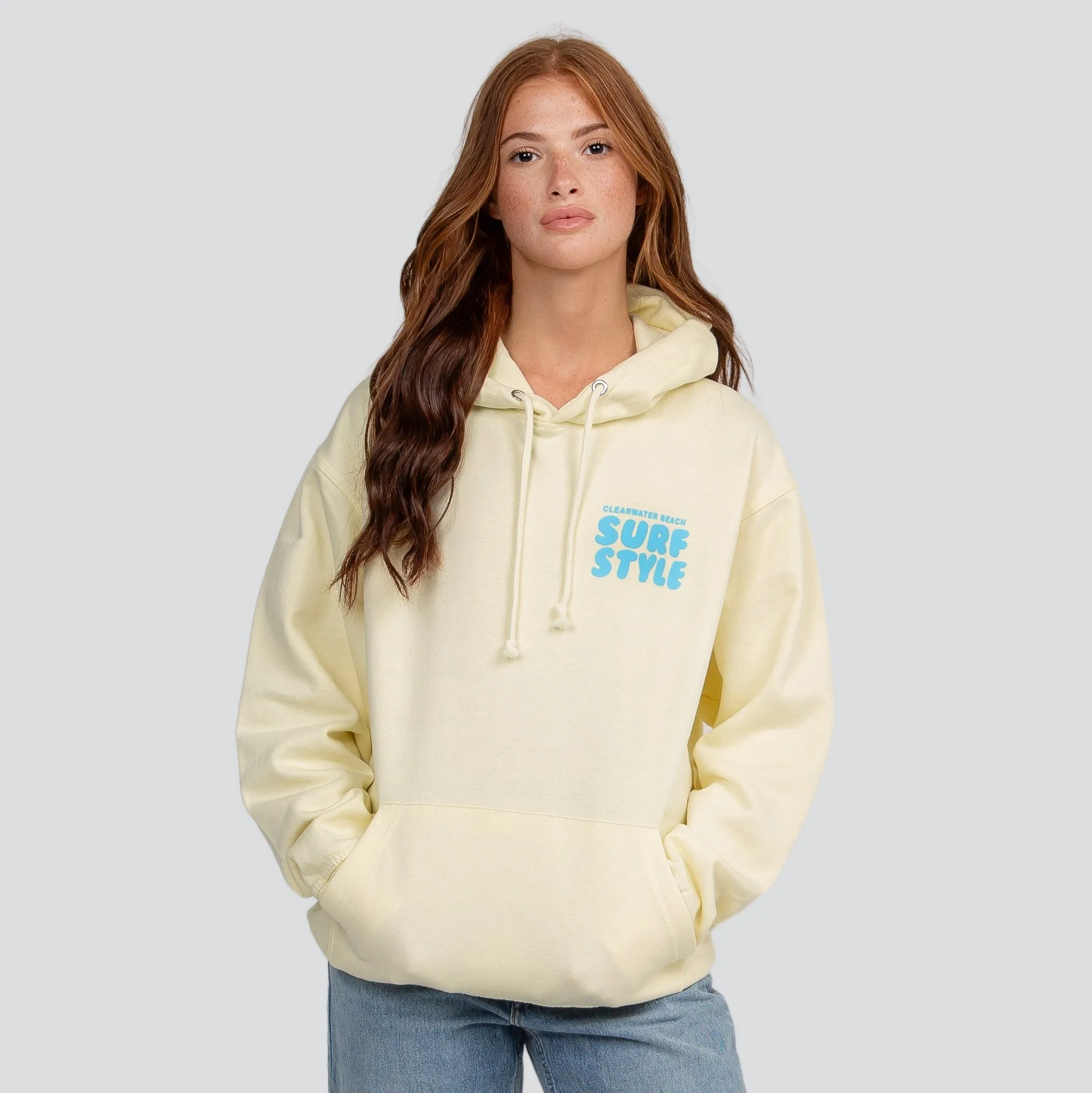 Surf Style Puff Fleece Pullover Hoodie