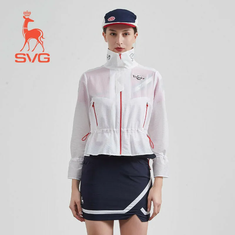 SVG Golf Women's White Stretch Waist Jacket