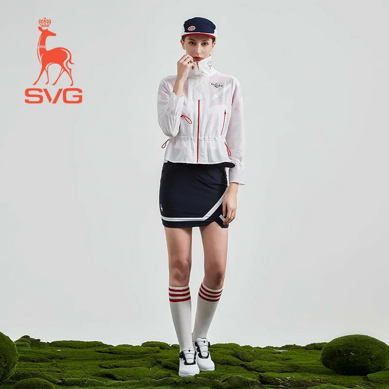 SVG Golf Women's White Stretch Waist Jacket