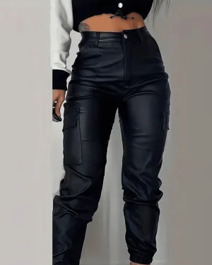 Tough Black Cargo Pants for Ladies