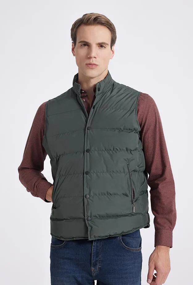 Twn Slim Fit Khaki Plain Vest Coat