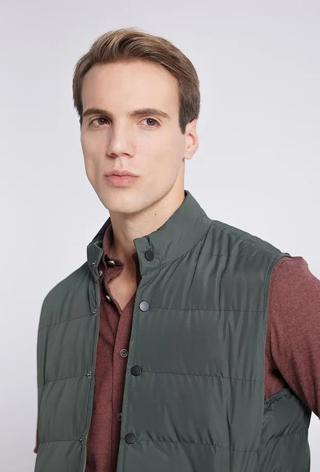 Twn Slim Fit Khaki Plain Vest Coat