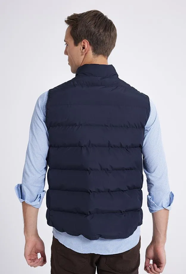 Twn Slim Fit Navy Blue Straight Vest Coat