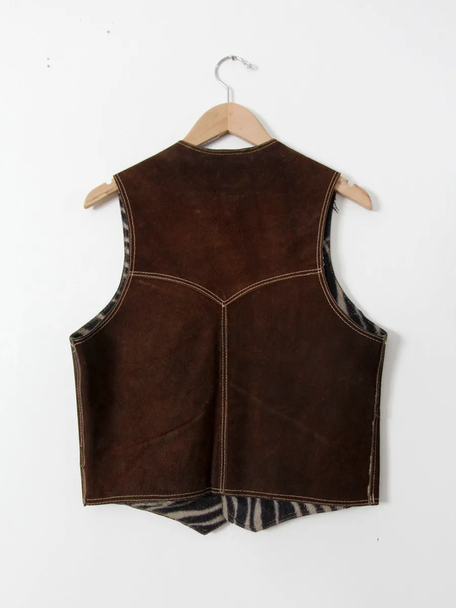 vintage 70s men's suede vest