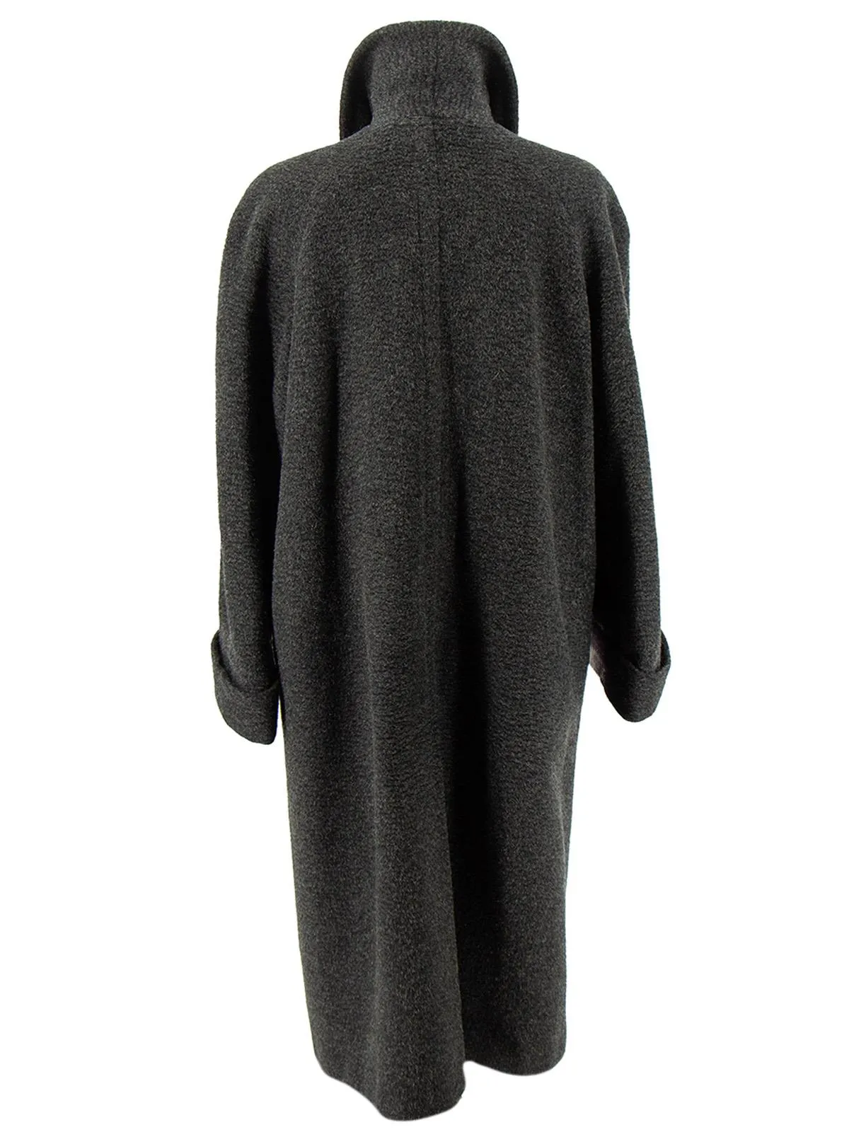 Vintage Charcoal Grey Wool & Mohair Long Coat