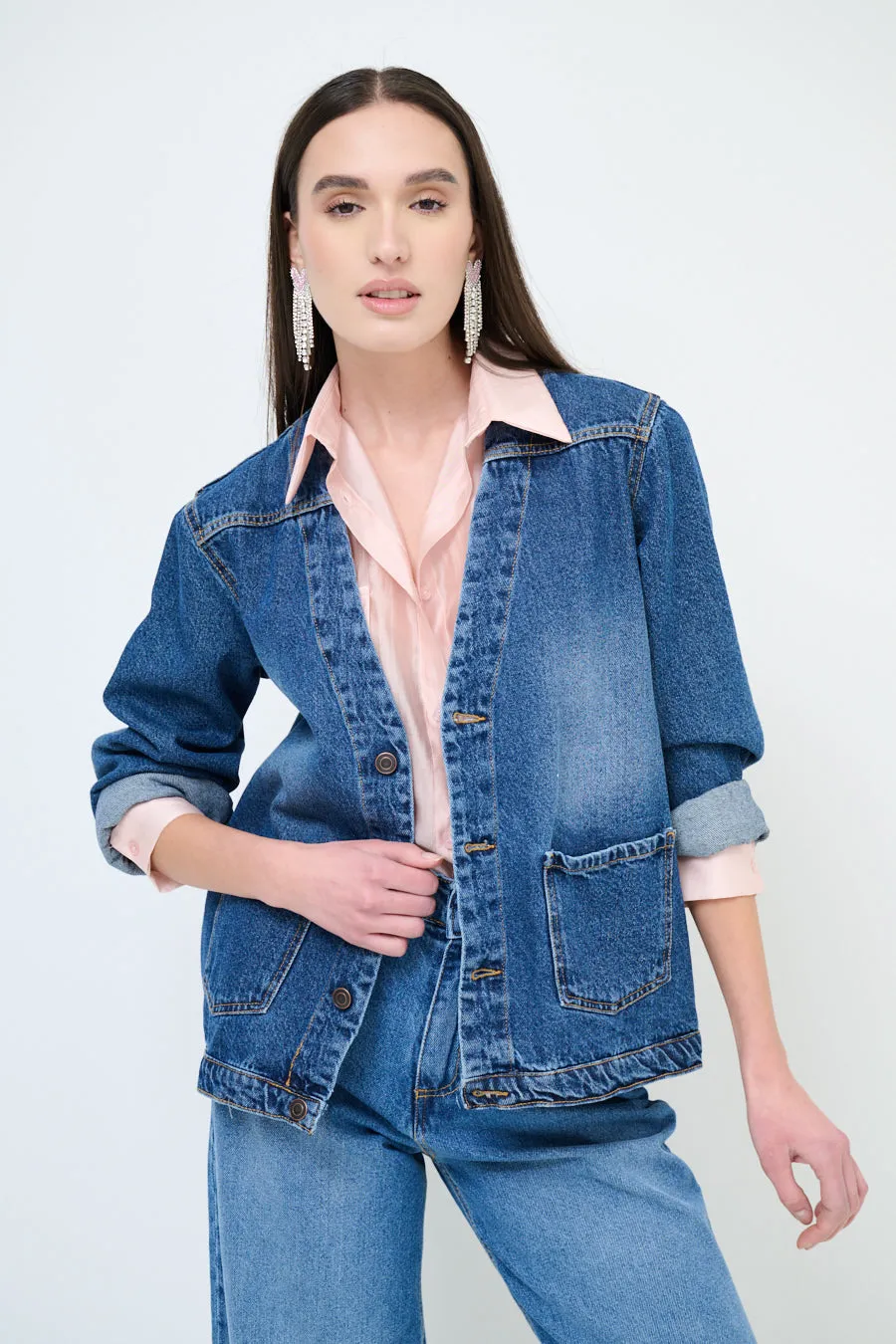 Vintage washed denim jacket wholesale