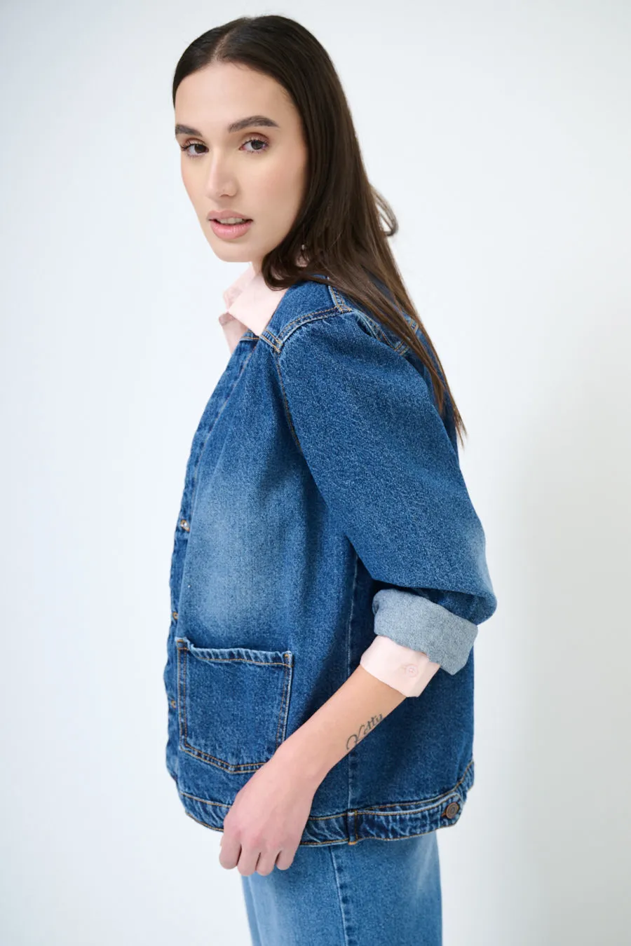 Vintage washed denim jacket wholesale