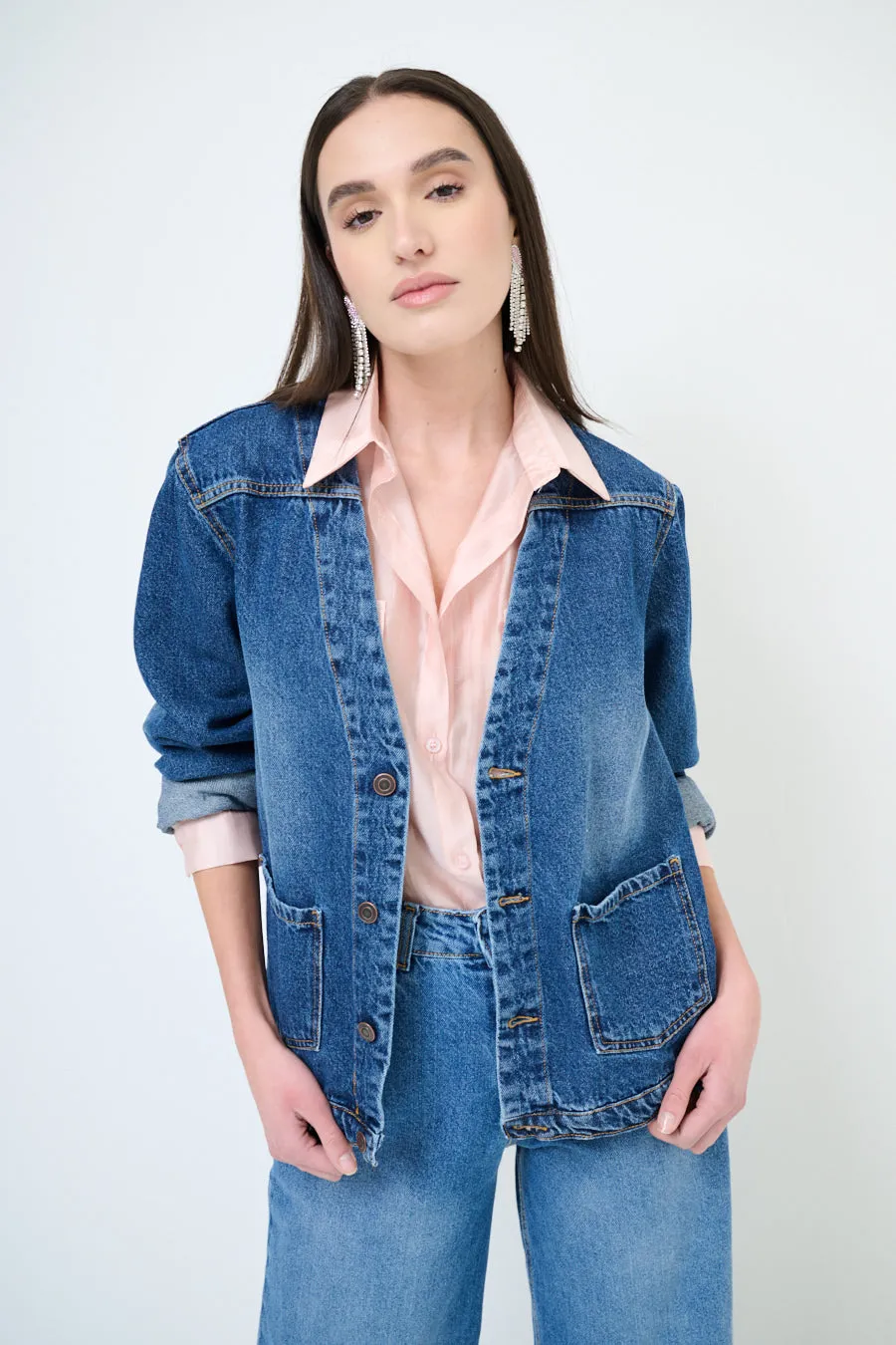 Vintage washed denim jacket wholesale