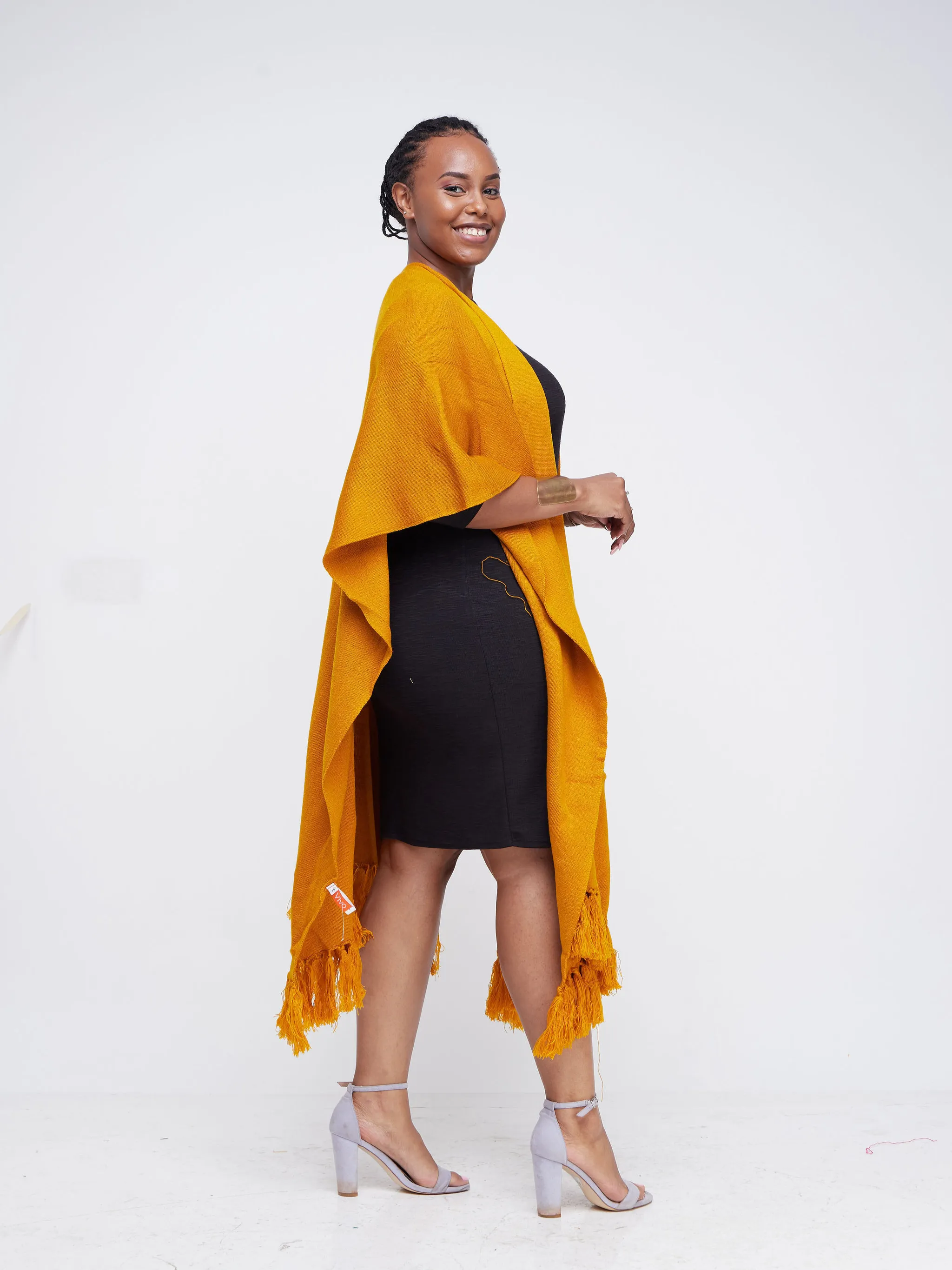 Vivo Essentials Double Layered Shawl - Mustard