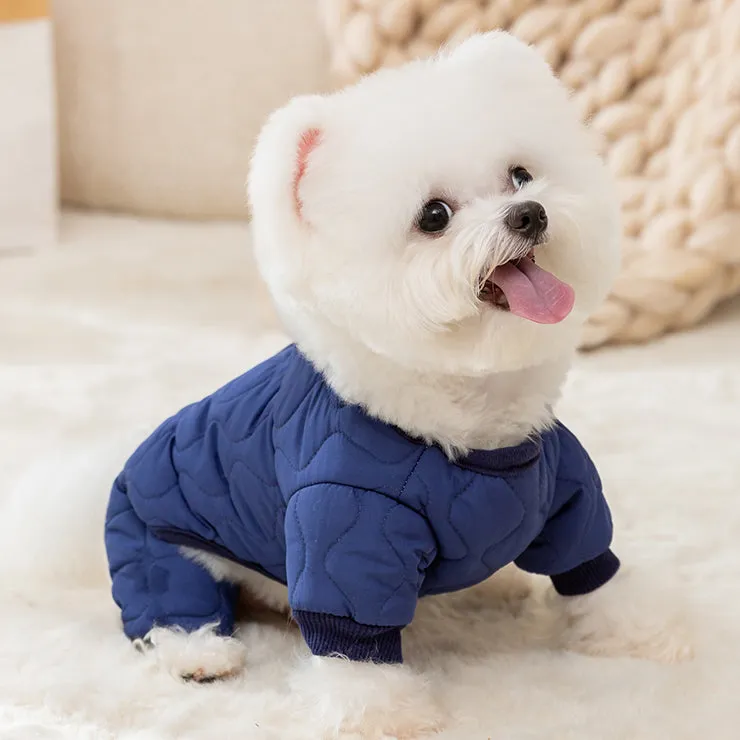 Warm Quilted Cotton Inner Fleece Pet Onesies Pajamas