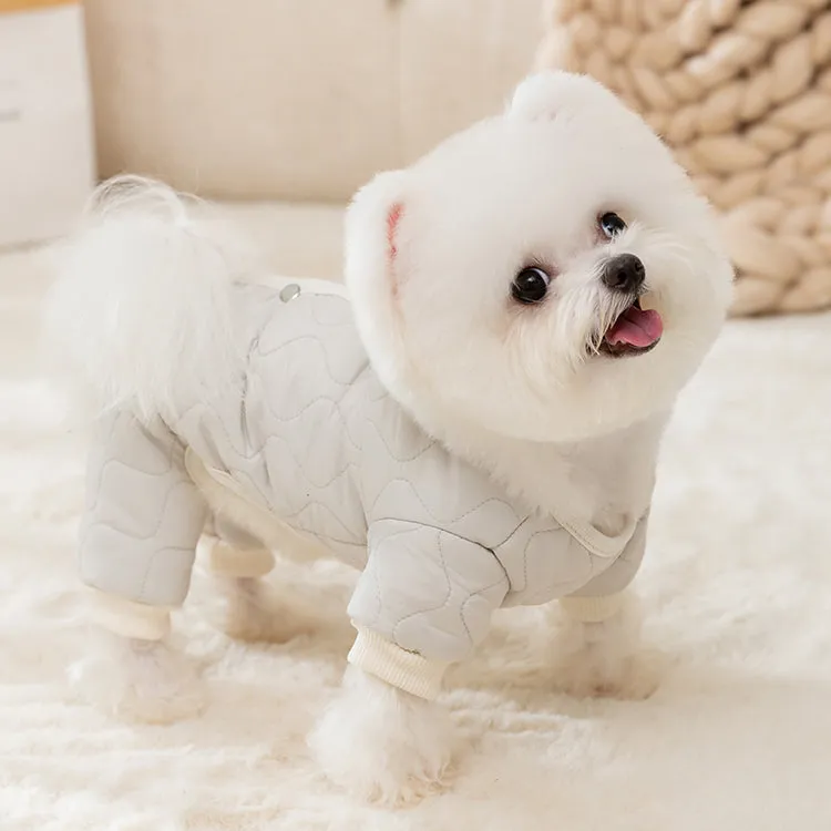 Warm Quilted Cotton Inner Fleece Pet Onesies Pajamas