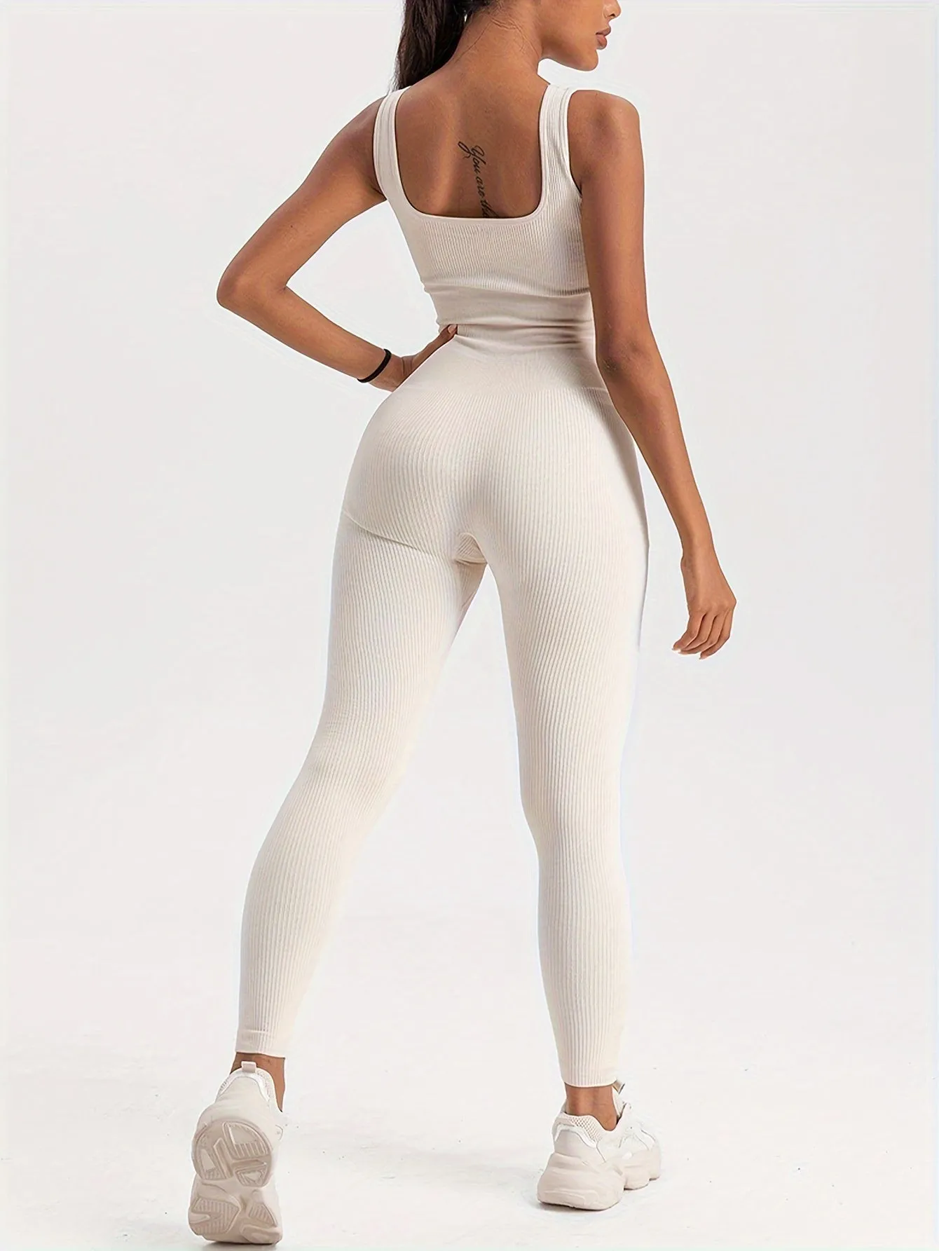 Women's 3 pk Ribbed Solid Color One-Piece Full Length  Activewear Jumpsuit