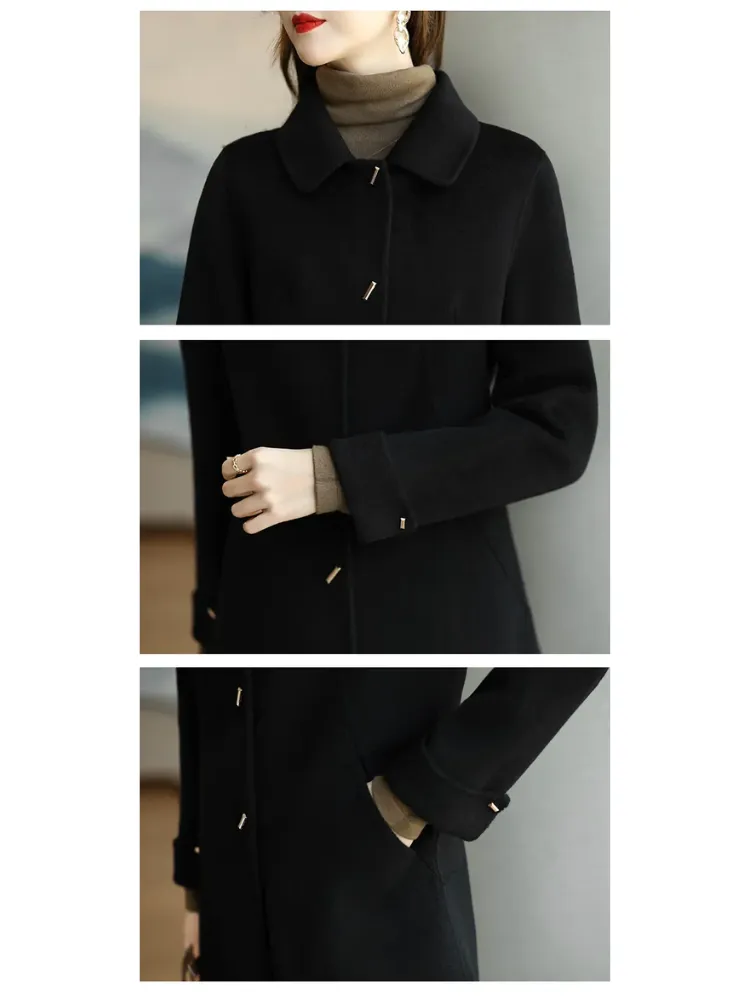 Women’s Classic Petite Trench Coat with Pointed Collar | Ideal for Autumn/Winter