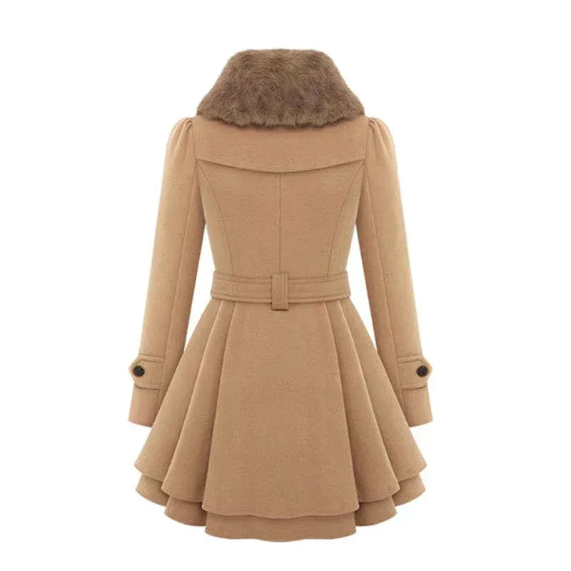 Women's Elegant Cashmere Coat with Wool Sherpa | Ideal for Autumn/Winter