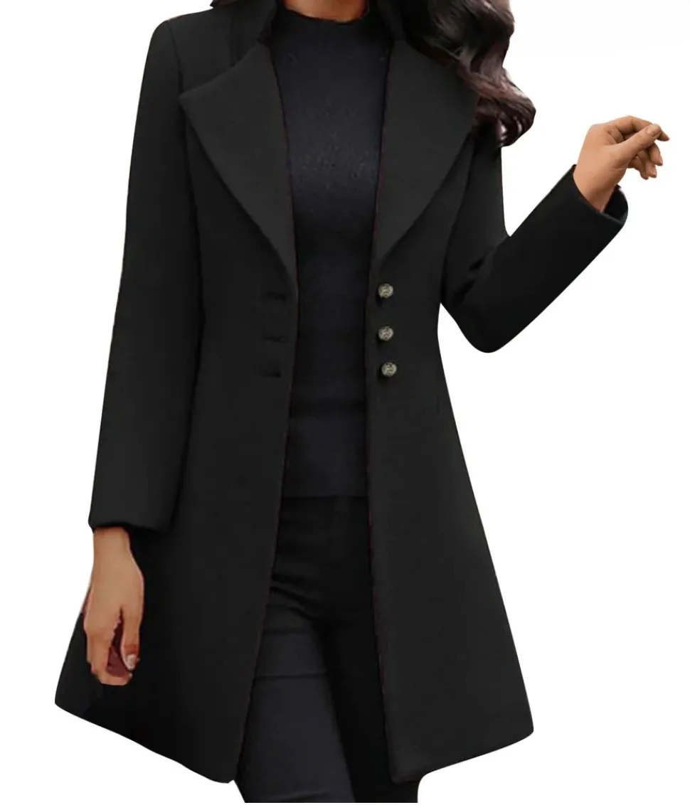 Women's Elegant Italian Woolen Trench Coat | Ideal for Autumn/Winter