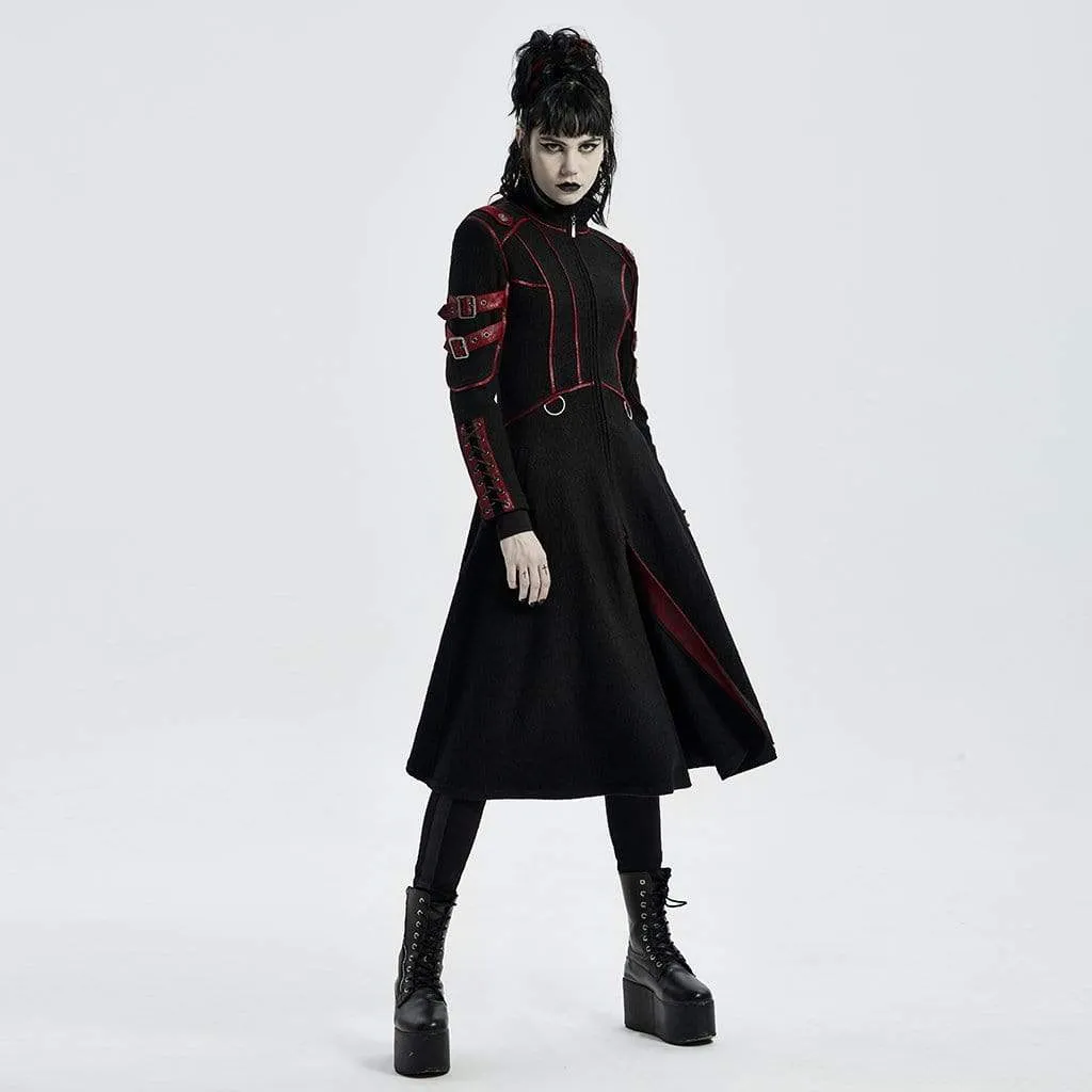 Women's Gothic Military Style Woolen Coats