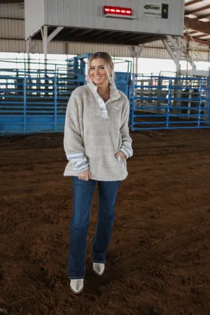 Womens Hooey Fleece Cream Pullover