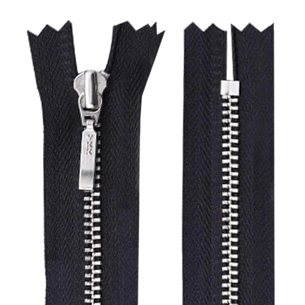 YKK- #3 Silver Teeth YKK Metal Zipper for Dresses