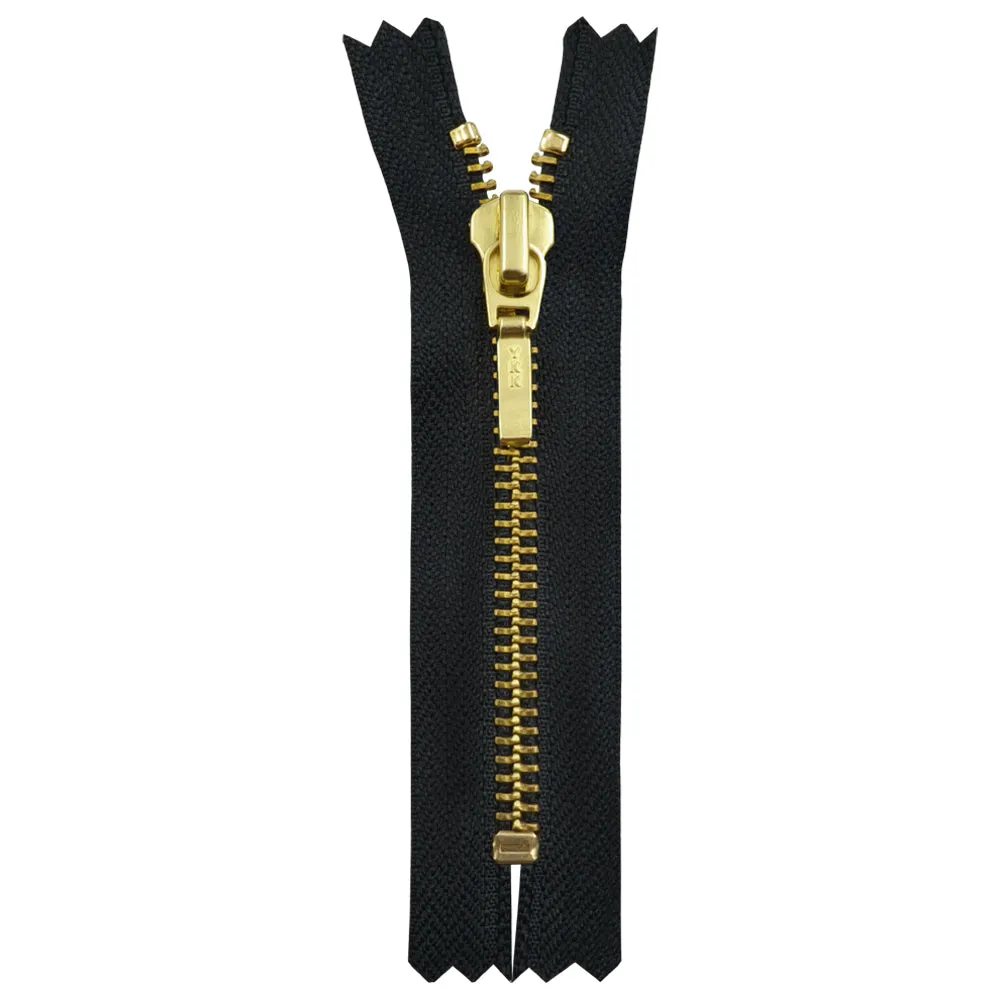 YKK- #5 Quality Designer Gold with Black/White YKK Metal Zipper for Jackets