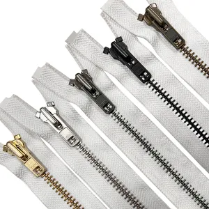 YKK #8 White Tape Premium YKK Metal Zipper