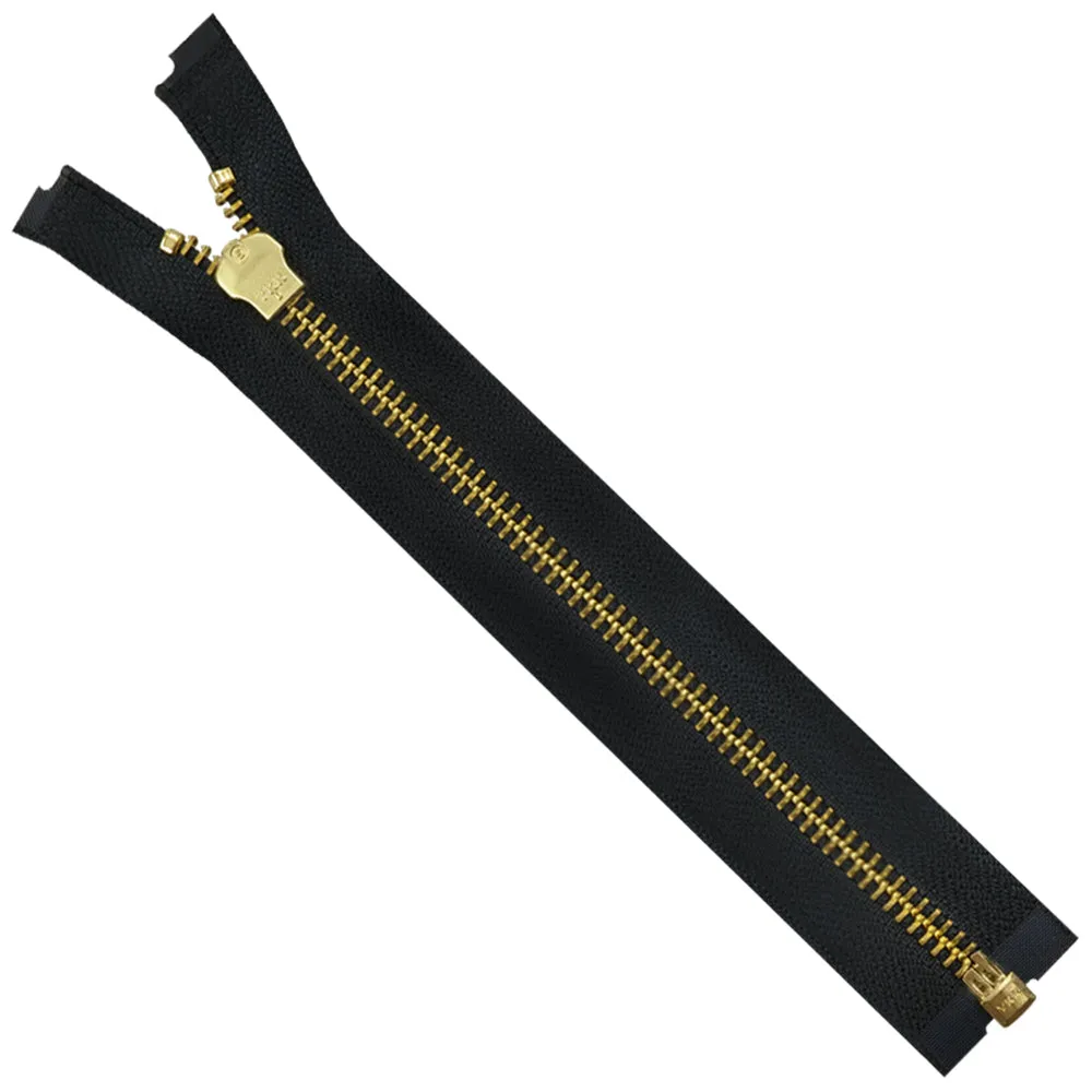 YKK- Exclusive #5 Gold with Black/White Designer YKK Metal Zipper