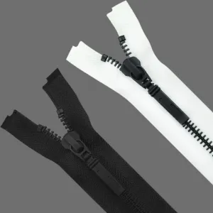 YKK- Exclusive #5 Matte Black with Black/White Designer YKK Metal Zipper