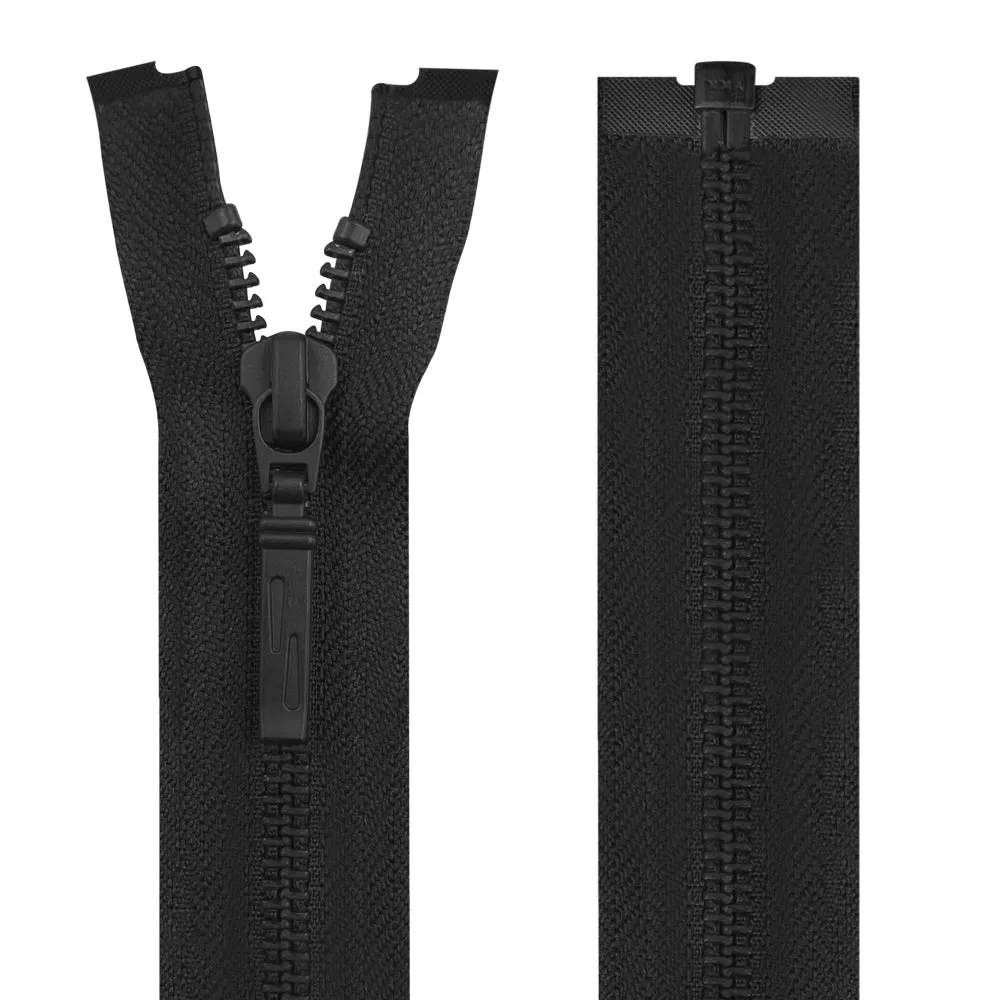 YKK- Exclusive #5 Matte Black with Black/White Designer YKK Metal Zipper